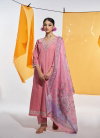 Tew Blush Pink Colour Cotton Digital Print With Embroidery And Khatli Work Kurti With Bottom Dupatta Suppliers In India